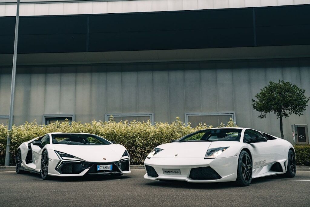 Lamborghini Revuelto (2024) and Murciélago LP640 (2006)