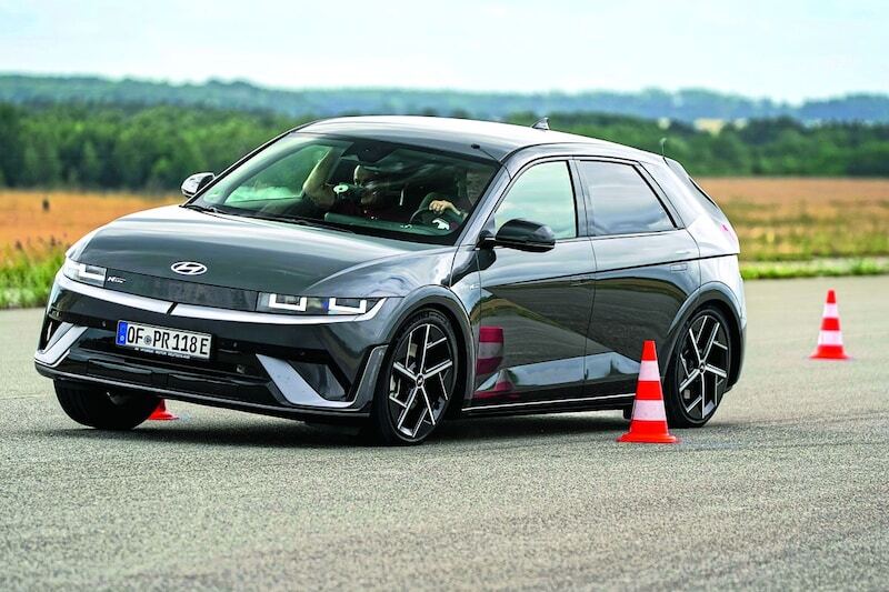 Hyundai Ioniq 5 on a test track