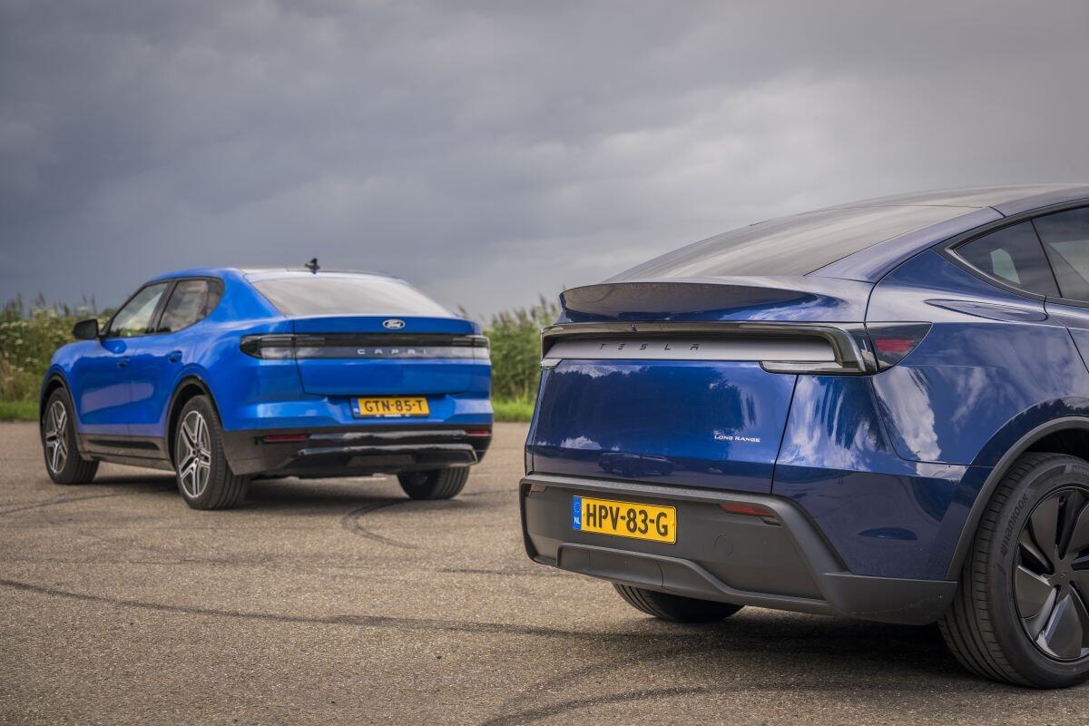 Ford Capri and Tesla Model Y
