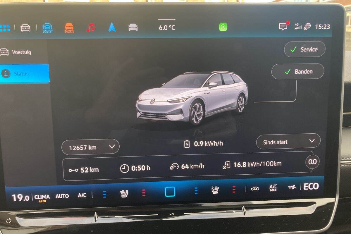 Consumption Volkswagen ID7 on-board computer