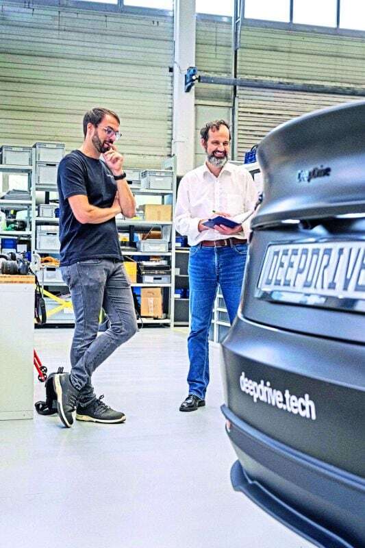 Hub motor of startup Deepdrive in a Tesla Model 3